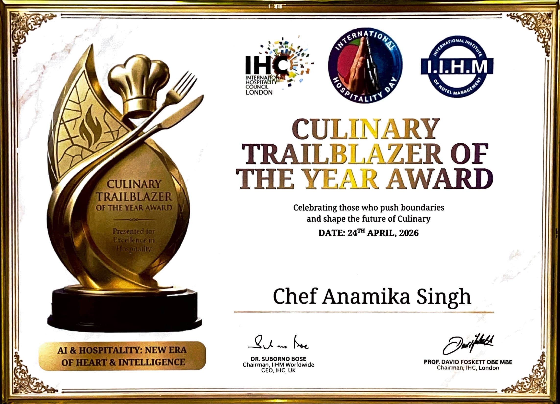 Culinary Trailblazer of the Year Award 2026